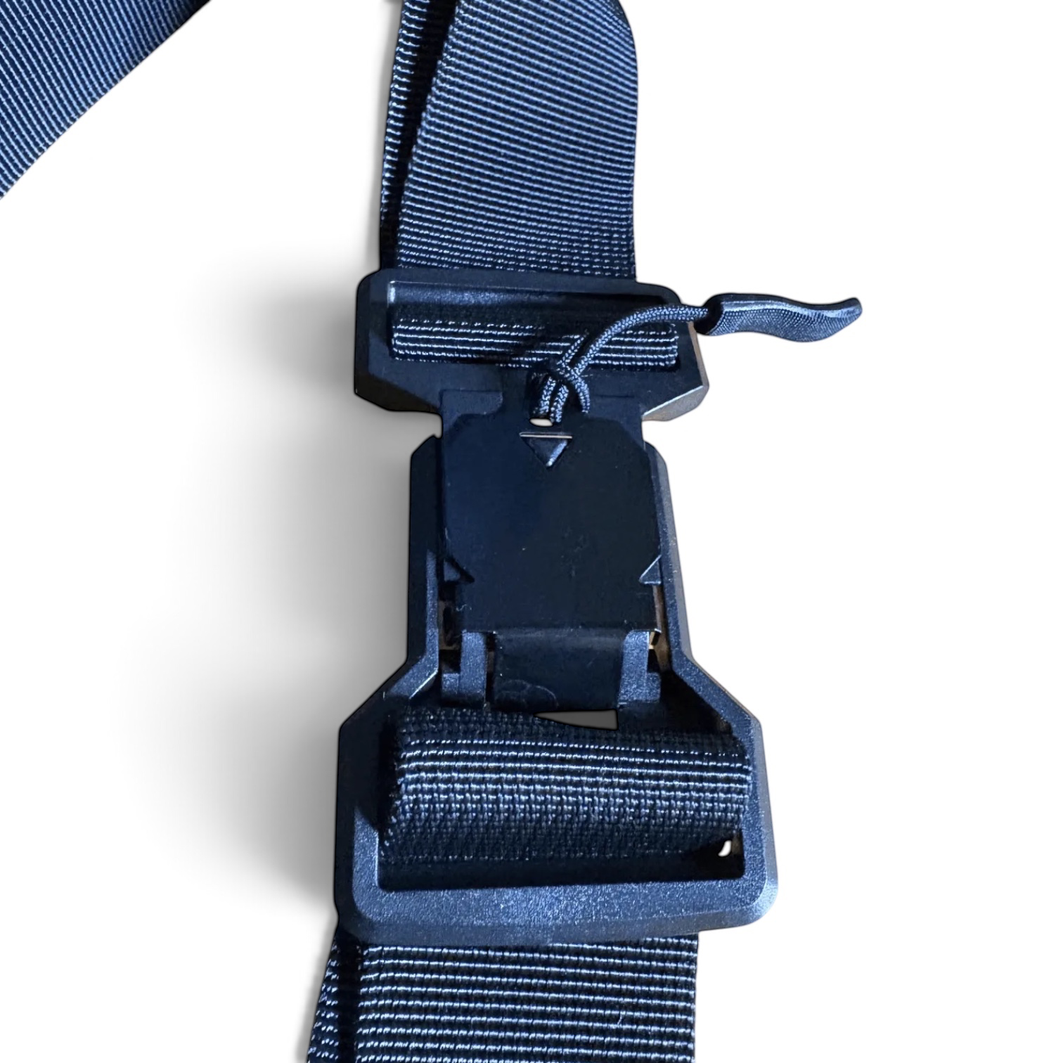 Leaf waist pack bag featuring a durable black nylon strap with a secure quick-release buckle and adjustable hardware.